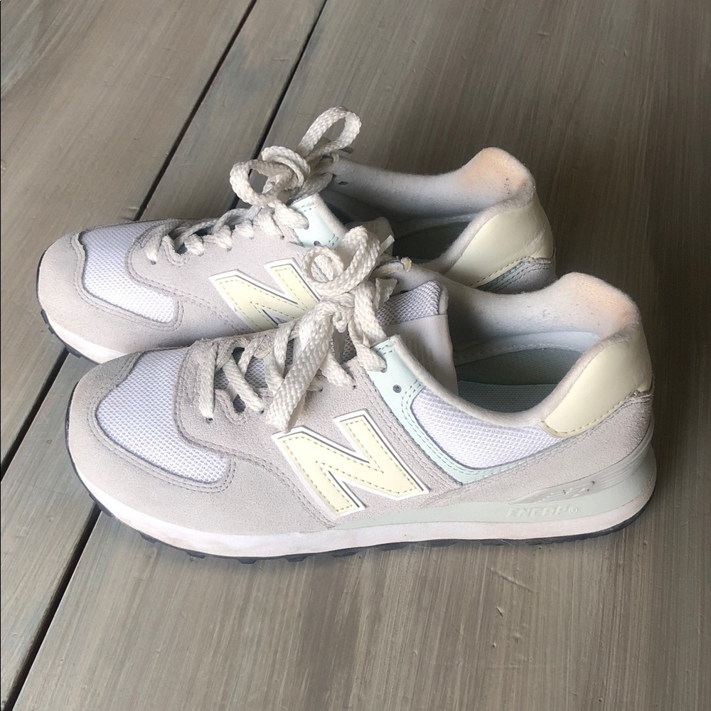 New Balance 574 Sneakers in Light Gray and Creamy White